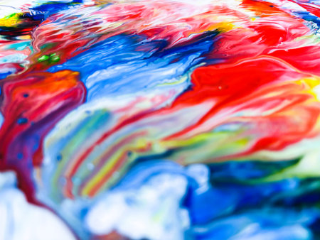 Close Up Colorful Fluid Pouring Abstract Art Acrylic Painting Texture Background