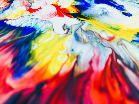 Close Up Colorful Fluid Pouring Abstract Art Acrylic Painting Texture Background
