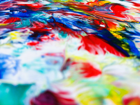 Close Up Colorful Fluid Pouring Abstract Art Acrylic Painting Texture Background