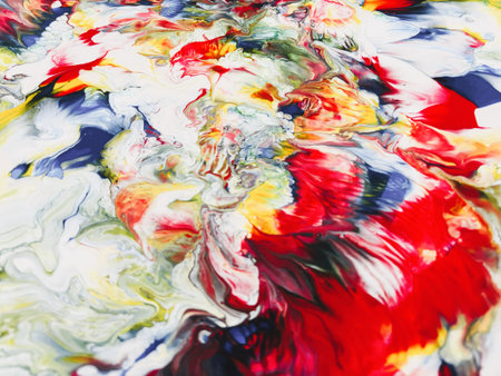 Close Up Colorful Fluid Pouring Abstract Art Acrylic Painting Texture Background