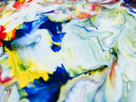Close Up Colorful Fluid Pouring Abstract Art Acrylic Painting Texture Background