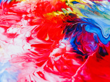 Close Up Colorful Fluid Pouring Abstract Art Acrylic Painting Texture Background