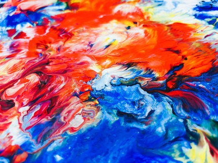Close Up Colorful Fluid Pouring Abstract Art Acrylic Painting Texture Background