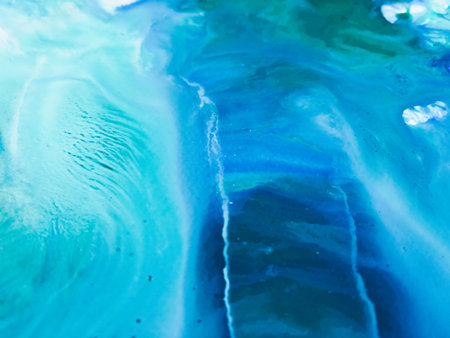 Close Up Colorful Fluid Pouring Abstract Art Acrylic Painting Texture Backgroundの写真素材