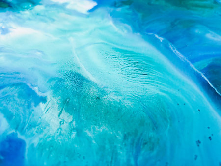 Close Up Colorful Fluid Pouring Abstract Art Acrylic Painting Texture Backgroundの写真素材