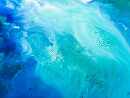 Close Up Colorful Fluid Pouring Abstract Art Acrylic Painting Texture Backgroundの写真素材