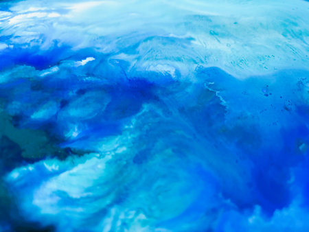 Close Up Colorful Fluid Pouring Abstract Art Acrylic Painting Texture Backgroundの写真素材