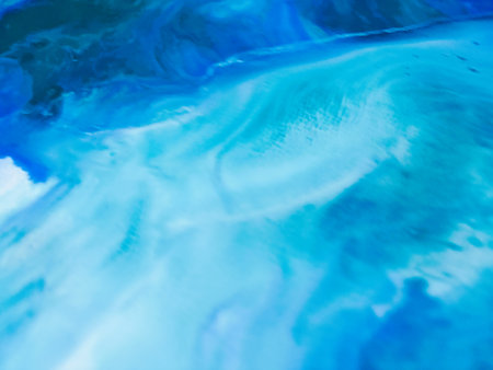 Close Up Colorful Fluid Pouring Abstract Art Acrylic Painting Texture Backgroundの写真素材