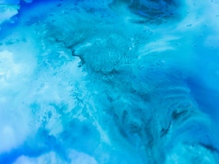 Close Up Colorful Fluid Pouring Abstract Art Acrylic Painting Texture Backgroundの写真素材