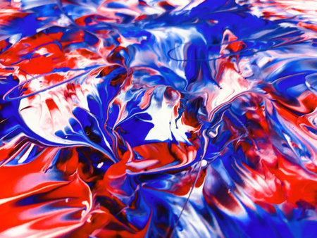 Close Up Colorful Fluid Pouring Abstract Art Acrylic Painting Texture Backgroundの写真素材