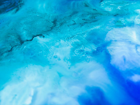 Close Up Colorful Fluid Pouring Abstract Art Acrylic Painting Texture Backgroundの写真素材