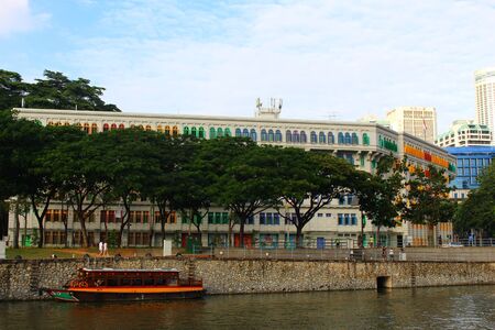 Colorful window at clark quay singaporeの写真素材