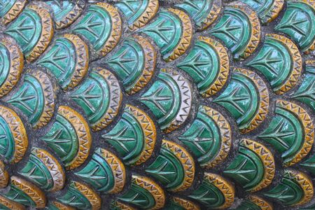 naga sculpture textures, doi suthep, chiang mai, thailand.の写真素材