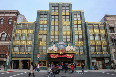 Osaka, Japan - April 12, 2016: Universal Citywalk Hollywood is a three block entertainment, dining and shopping promenade located next to theme park at Universal Studios JAPAN Theme Park in Osaka.のeditorial素材