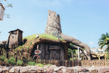 SINGAPORE - SEPTEMBER 24, 2016 : Madagascar zone in Universal Studios Singapore at Singapore Resorts World Sentosa.のeditorial素材