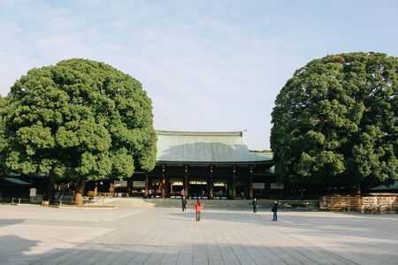 TOKYO,JAPAN - NOVEMBER 07, 2016: Meiji Shrine is a shrine dedicated to the deified spirits of Emperor Meiji and his consort, Empress Shoken. Located just beside Harajuku Station.のeditorial素材