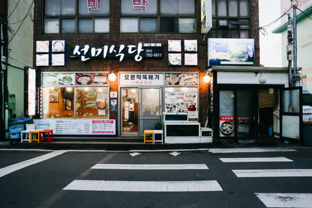 Jeju Island, South Korea - July 10, 2022: Street view of Ilchul road in Jeju city.のeditorial素材