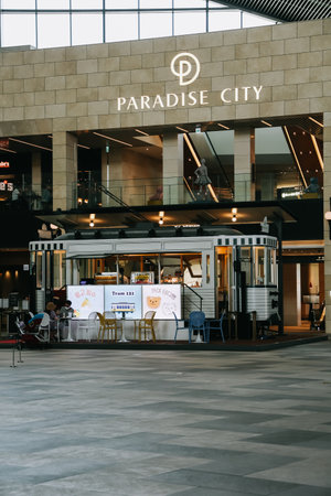 Seoul, South Korea - July 9, 2022: Paradise city is the first Korean-style complex resort in Northeast Asia that combines a variety of hospitality and entertainment, Located near Incheon International Airport.のeditorial素材