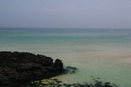 Scenic view of hamdeok beach in Jeju Island, South Korea.の写真素材