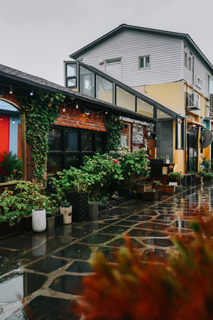 Jeju island, South Korea - July 11, 2022 : The famous cafe Bomnal in Jeju island.のeditorial素材