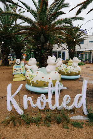Jeju, South Korea - July 11, 2022: Cafe Knotted Jeju Aewol branch, it's famous cafe in South Korea that specialise in donuts.のeditorial素材