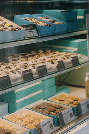 Jeju, South Korea - July 11, 2022: Aewoldol Cream Bread of Aewoldang Aewol Bakery, it's made from basalt. Recommand to try cream bread when you come to Jeju island.のeditorial素材