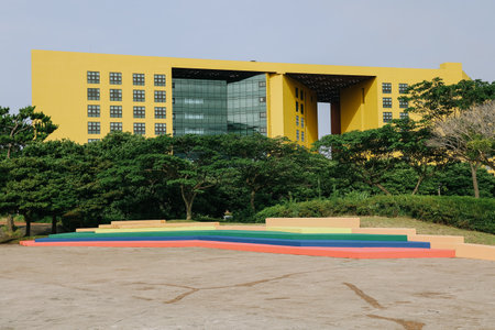 JEJU, SOUTH KOREA - JULY 12, 2022- The International Convention Center (ICC) Jeju is located in the Jungmun Resort in Seogwipo on Jeju Island.のeditorial素材