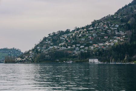 Waterview on Swiss village near Lucerne, Switzerland.