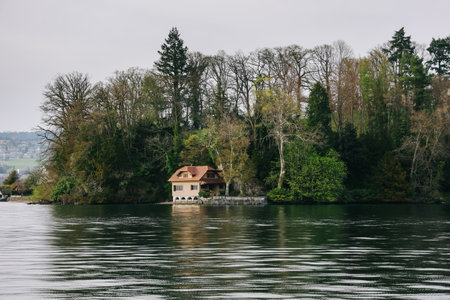 Waterview on Swiss village near Lucerne, Switzerland.