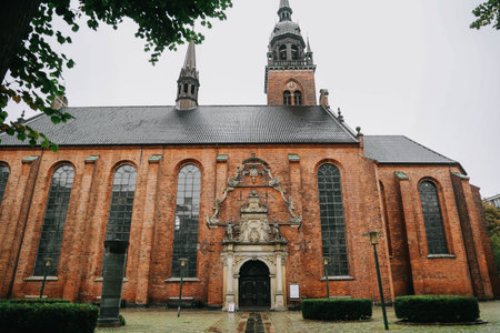 Historic Lutheran church, The church of the Holy Spirit in Copenhagen, is one of the city's oldest churchesの写真素材