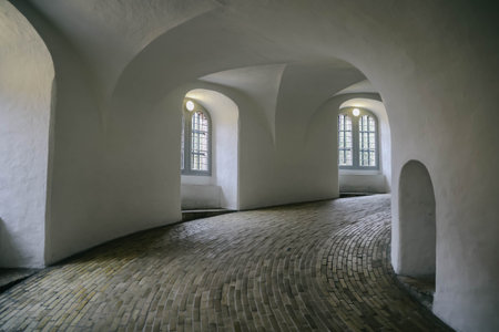 Interior of the Round Tower in Copenhagen city, Denmark.の写真素材