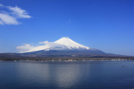 Mt  Fuji and the lakeの写真素材