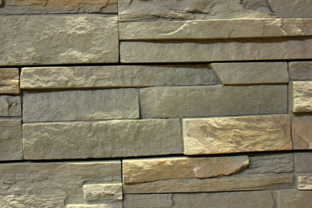 Gray brick block wall backgroundの写真素材