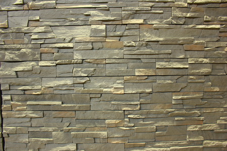 Gray brick block wall backgroundの写真素材