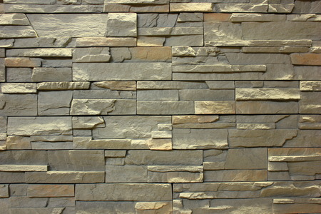 Gray brick block wall backgroundの写真素材