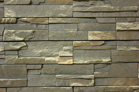 Gray brick block wall backgroundの写真素材