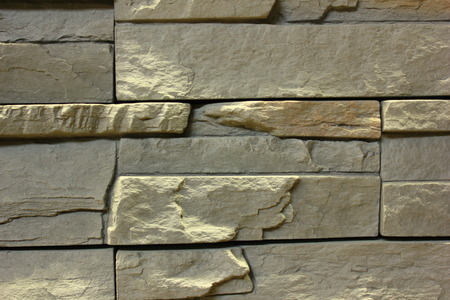 Gray brick block wall backgroundの写真素材