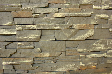 Gray brick block wall backgroundの写真素材