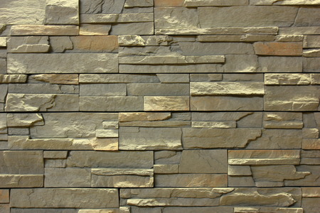 Gray brick block wall backgroundの写真素材