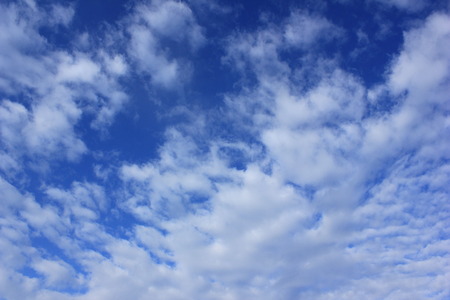 Blue sky white cloudsの写真素材