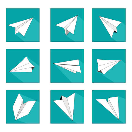 Vector of paper airplane in flat design.のイラスト素材