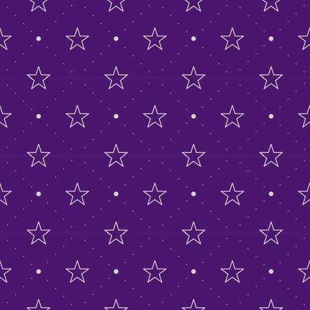 Seamless stars pattern background in purple background. Vectorのイラスト素材
