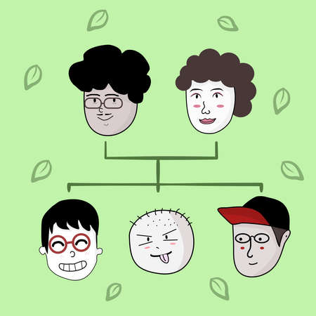 Family tree concept. Father Mother and sonsの写真素材
