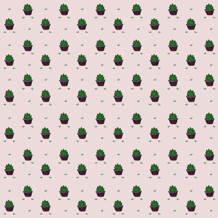 Seamless little cute tree pattern background. Vectorのイラスト素材