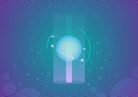 Stars with data network, technology and digital system on the modern backgroundのイラスト素材