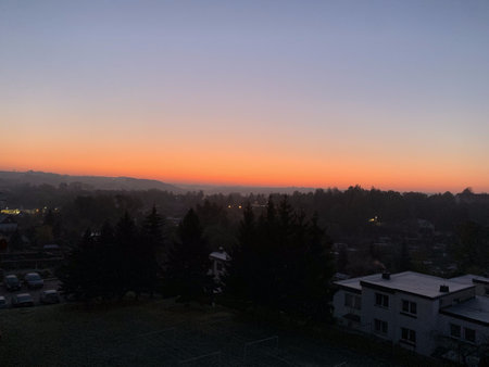 Sunset in the city of Gyeongju, South Koreaの写真素材