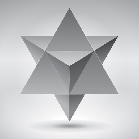 Merkaba, 3d crystal, geometry shape, volume star, abstract vector objectのイラスト素材