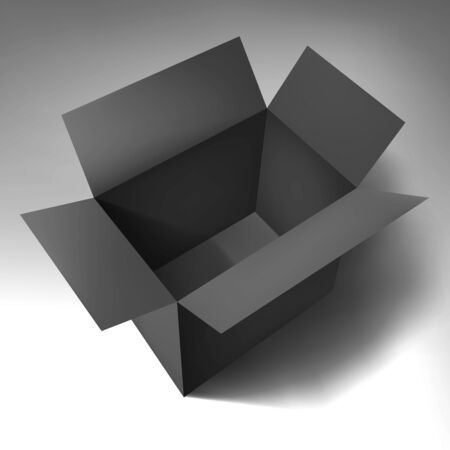 Open empty volume dark grey box, abstract object, vector designのイラスト素材