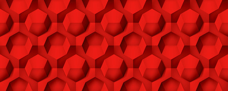 Red volume realistic texture, octahedron, red 3d geometric pattern, design vector backgroundのイラスト素材