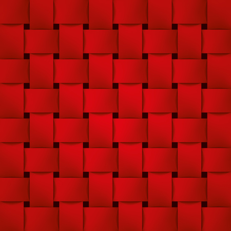 Volume realistic texture, wicker red background, 3d geometric pattern, design vectorのイラスト素材
